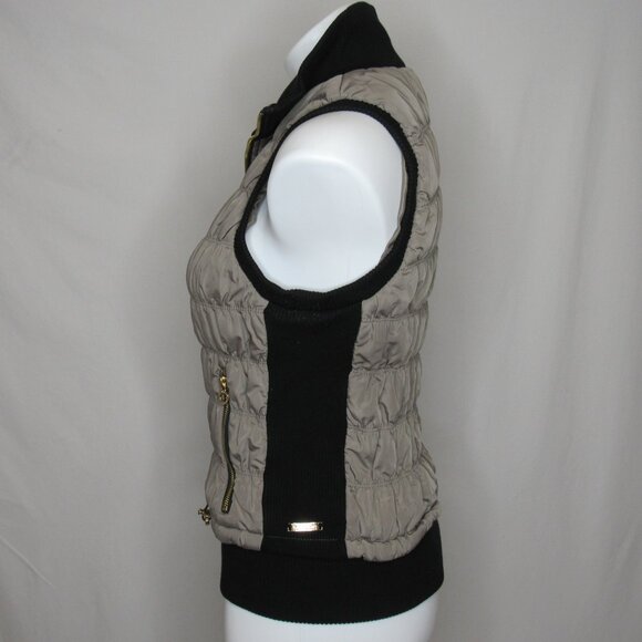 Calvin Klein Performance Biege Ribbed Puffer Vest Women's M Medium - Picture 3 of 9